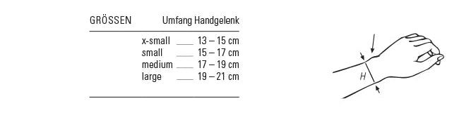 BORT SellaXpress plus Grössentabelle