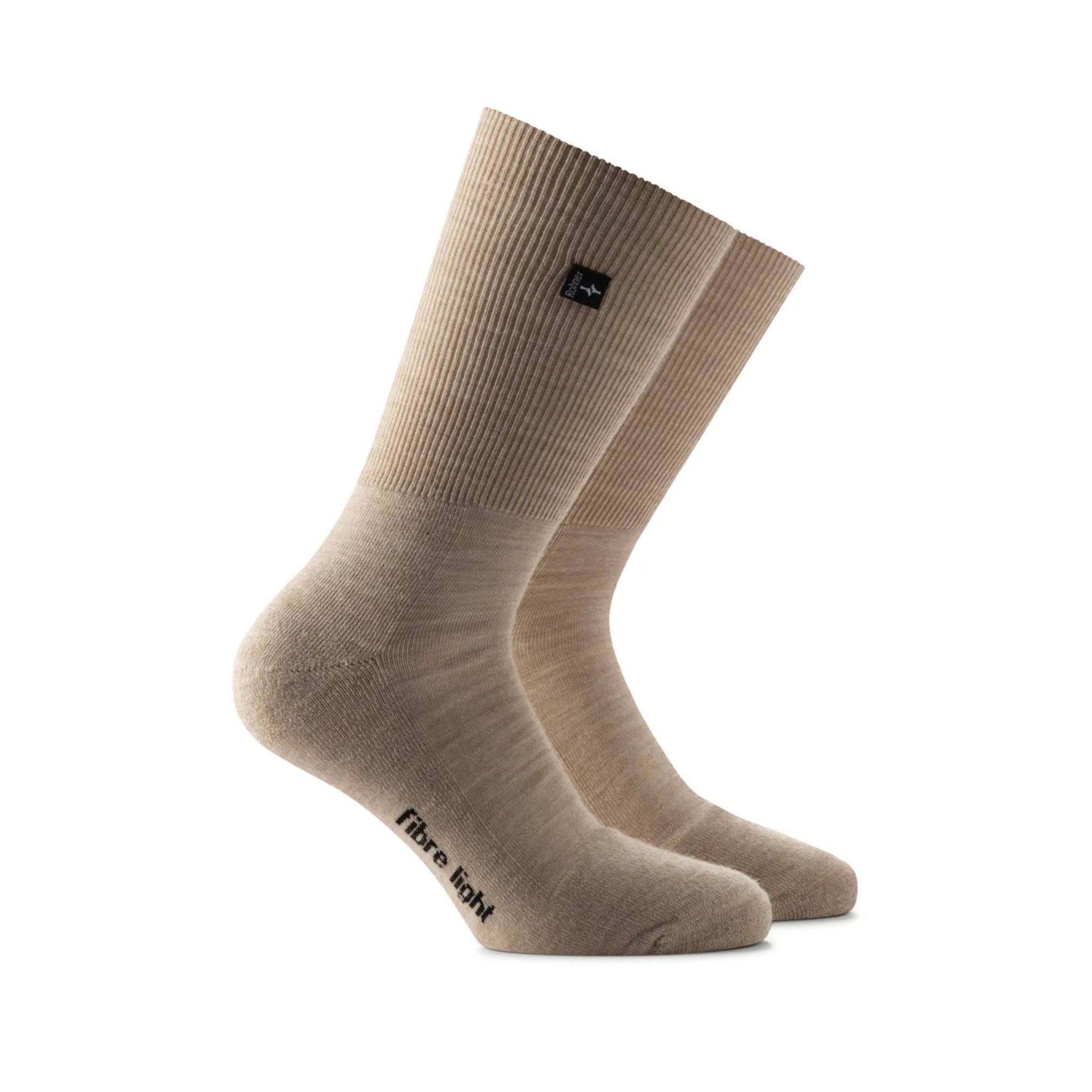 Beige Merino Wandersocken