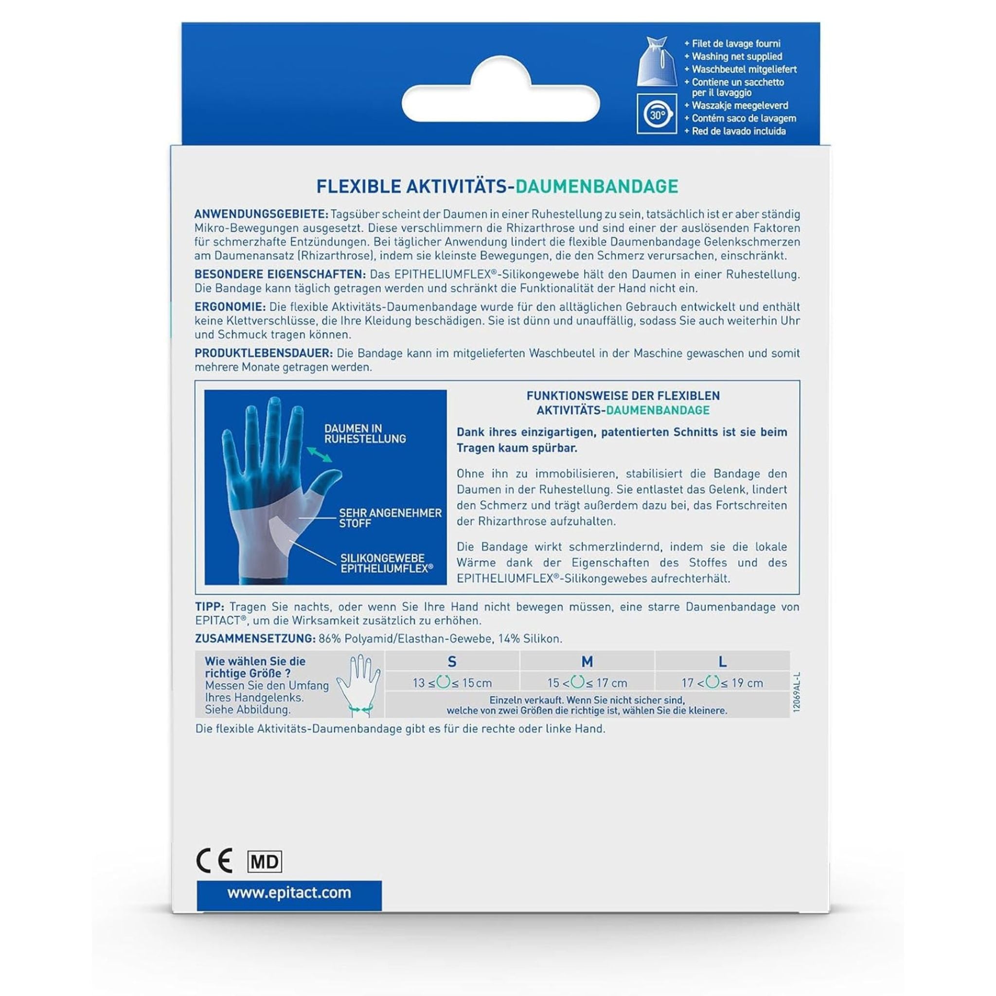 Detailansicht der EPITACT® Flexible Aktivitäts-Daumenbandage