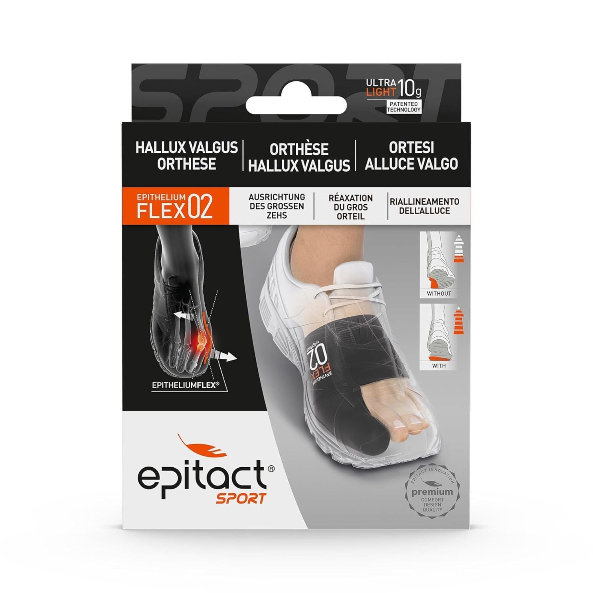 Epitact HALLUX VALGUS KORREKTURBANDAGE FÜR DEN SPORT