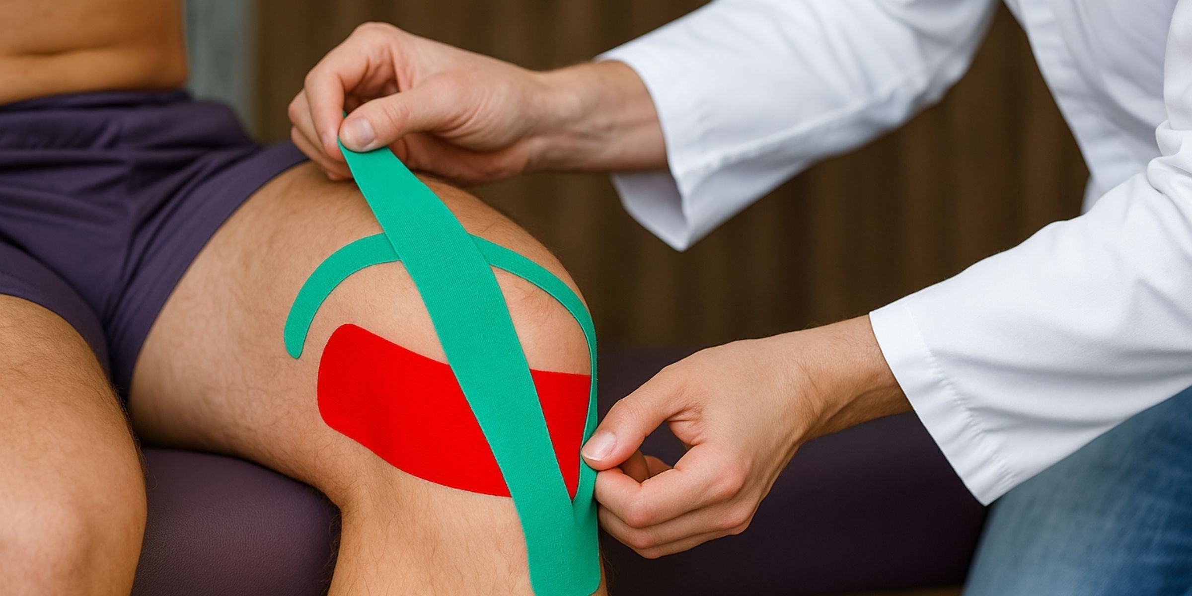 Kinesio-Tape Anwendung am Knie