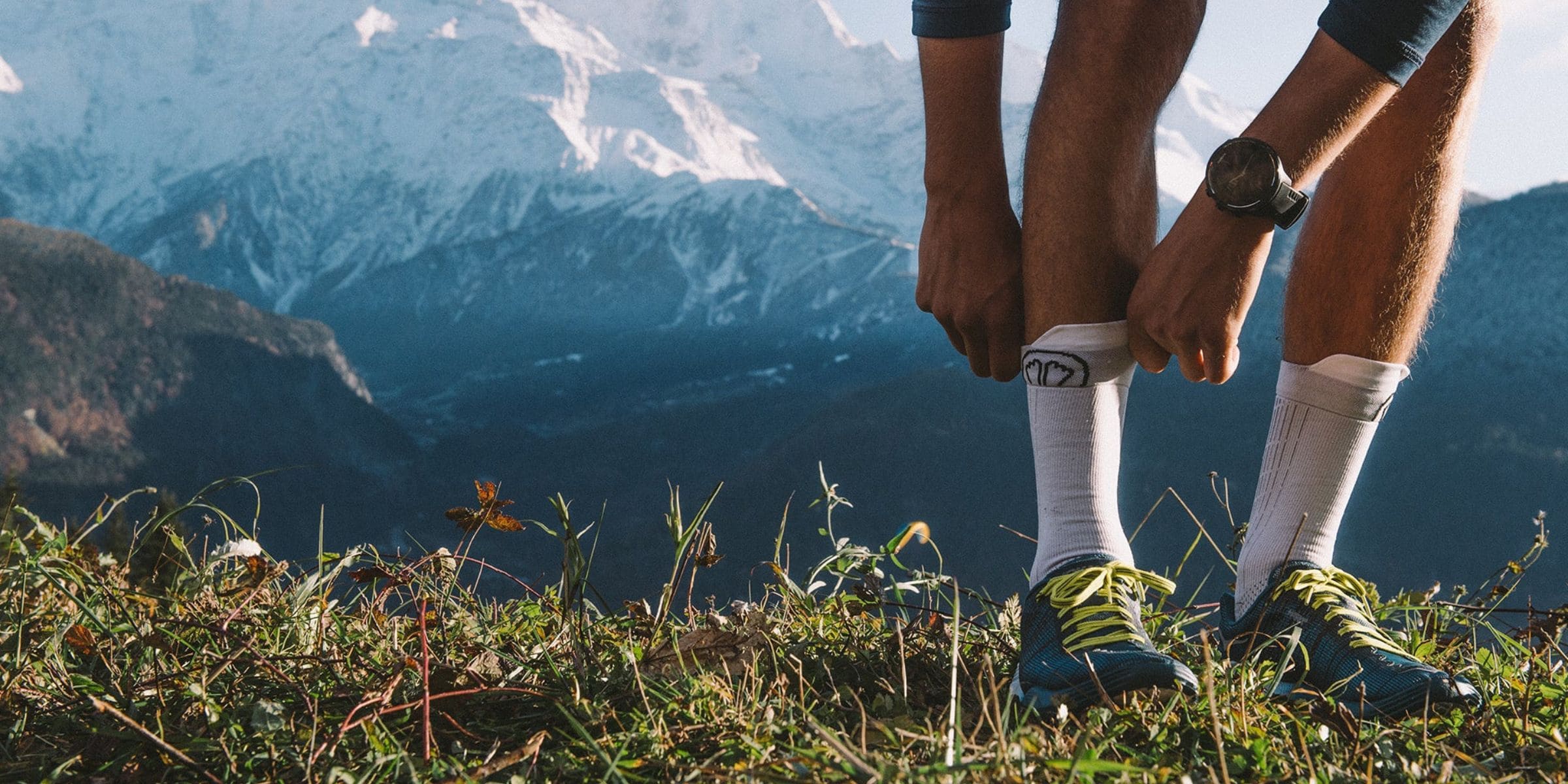 Wanderer mit Wandersocke