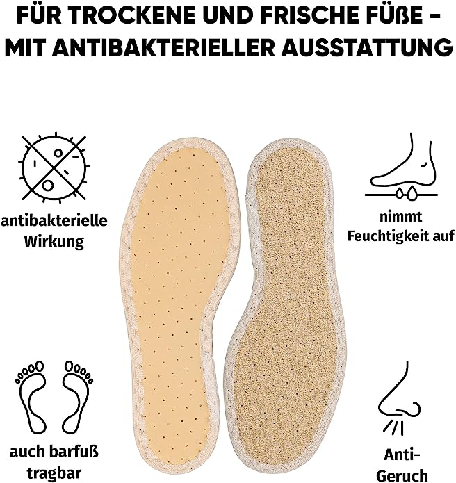 Barfuss antibakterielle Schuheinlage