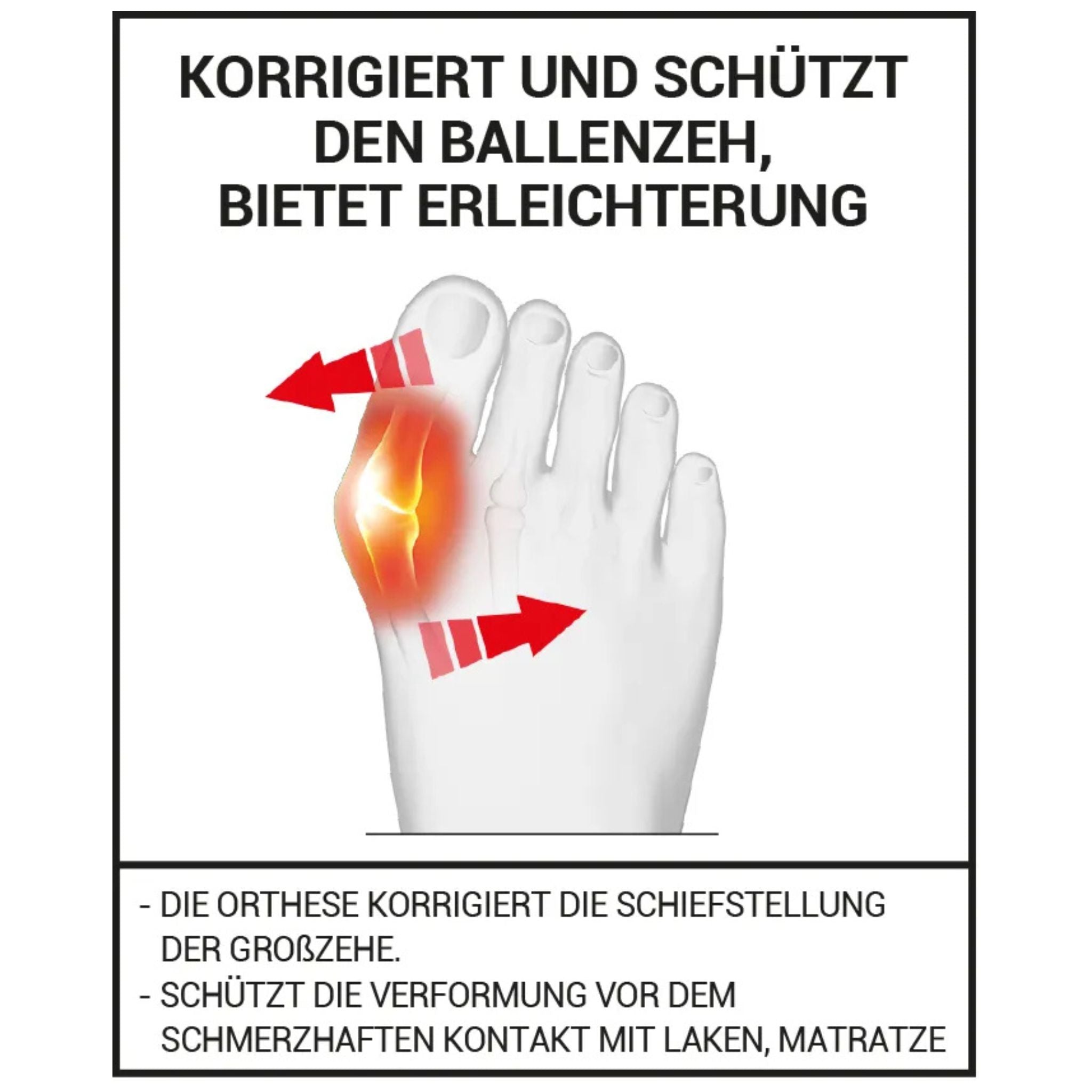 HALLUX VALGUS STARRE KORREKTURBANDAGE FÜR DIE NACHT