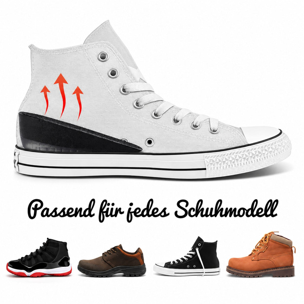 Versteckte Erhöhung grösser werden Schuh