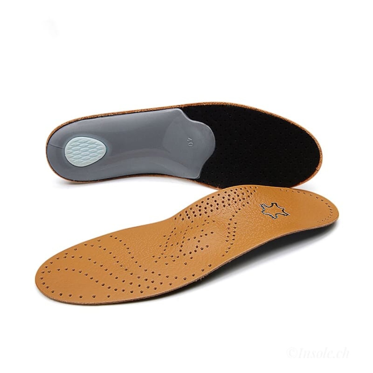 Leder-Schuheinlage mit Fersenschale